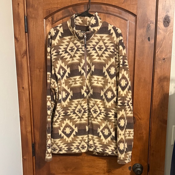 Roper Other - Roper Men's Zip-Up Sweater in Brown and Cream Geometric Pattern